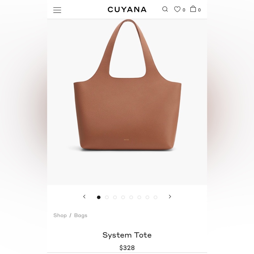 NWT Cuyana 13 inch System Tote in Caramel leather
